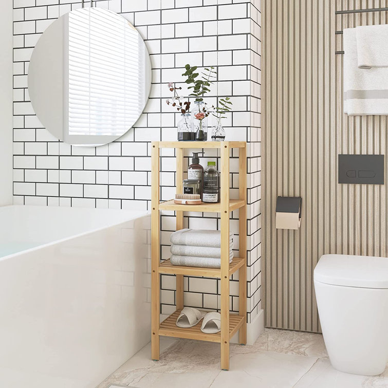 Latitude Run® Solid Wood Freestanding Bathroom Shelves Wayfair